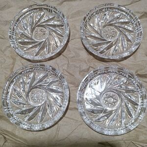 Vintage Crystal Coasters set of 4